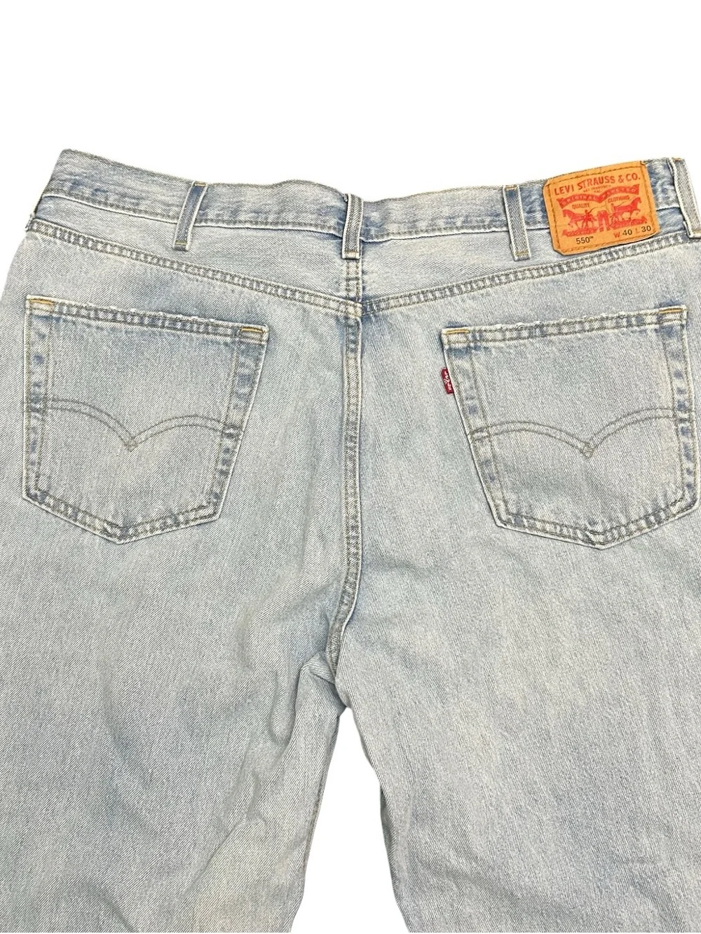 Vintage Levis 550 Jeans Men’s 40x30 Relaxed Baggy Fit Light Wash Denim Y2K